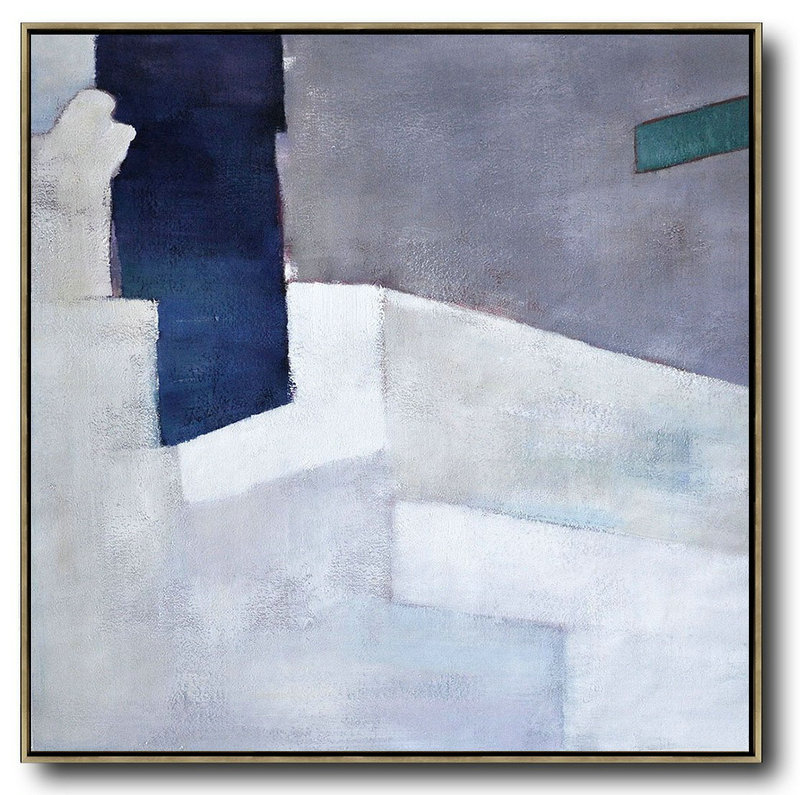 Hand Painted Extra Large Abstract Painting,Oversized Contemporary Art,Acrylic Painting Wall Art,Grey,Blue,White,Duck Green.etc